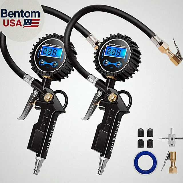 2 Pack Digital Tire Inflator with Pressure Gauge, Night Available 250 PSI Air Ch