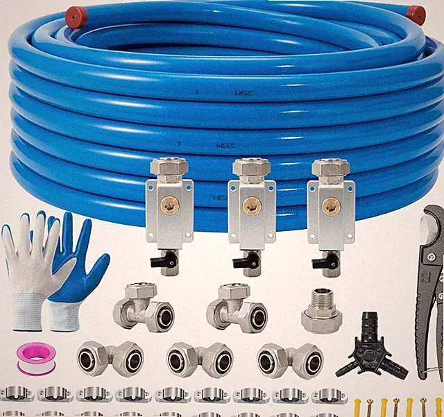 3/4"×100&200&300ft Compressed Air Line Kit for Shop/Garage, 3/4100FT, Blue