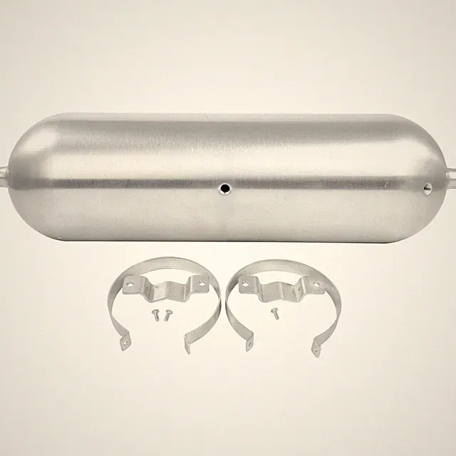 Brushed Aluminum 5 Port 3 Gallon Air Tank 24" Seamless Spun Air Ride Suspension