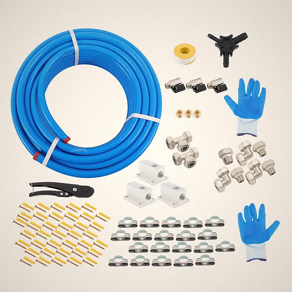 Compressed Air Line Kit 3/4"×100ft Shop/Garage Aluminum Air Compressor Hose kit