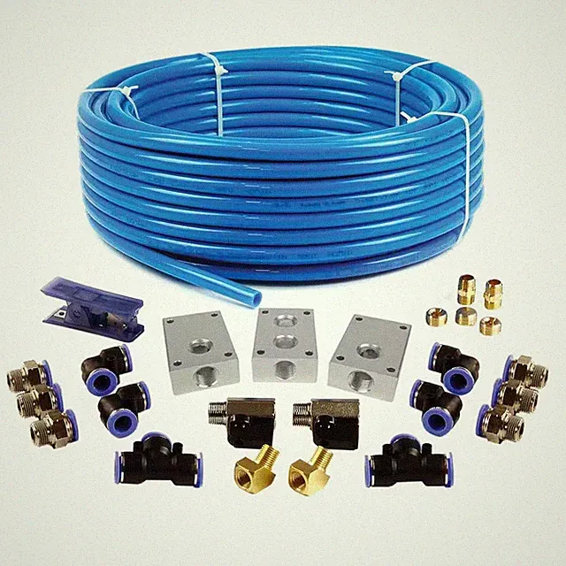Compressed Air Line Kit Rapid Fit Complete System 100ft x1/2" 26-Pcs Garage Shop