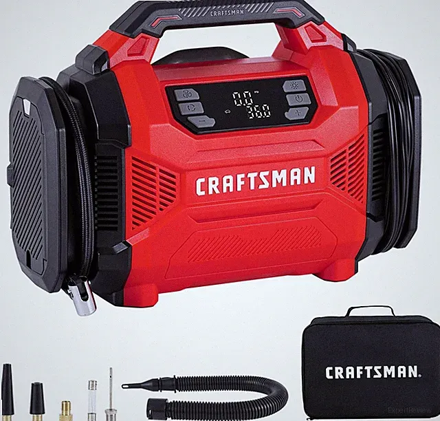 Dual Power Tire Inflator Portable Air Compressor, 12V DC Car Plug & 120V AC Home
