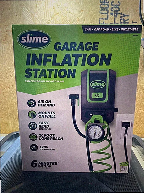 Slime Garage Air Inflation Station WALL MOUNT Tire Inflator Tire Pump 120 volt